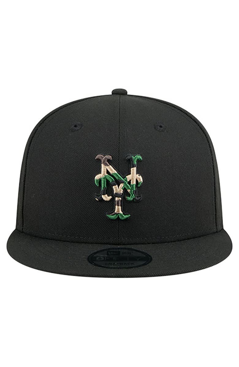New Era Men's New Era Black New York Mets Camo Subway Series 9FIFTY Snapback Hat, Alternate, color,