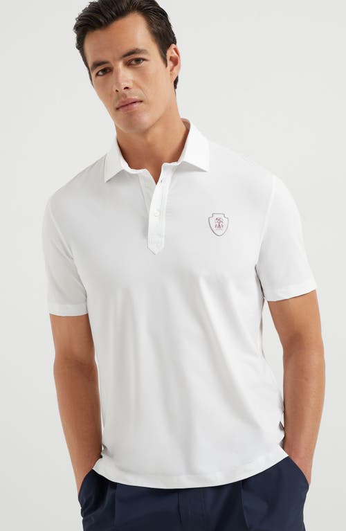 Brunello Cucinelli Techno Jersey Polo Shirt In White