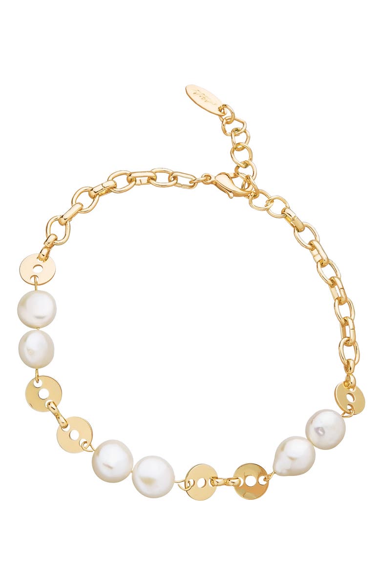 Ettika Freshwater Pearl Anklet, Main, color,