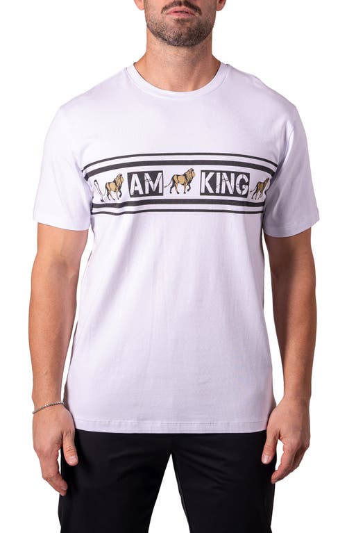 Maceoo I Am King Graphic T-shirt In White