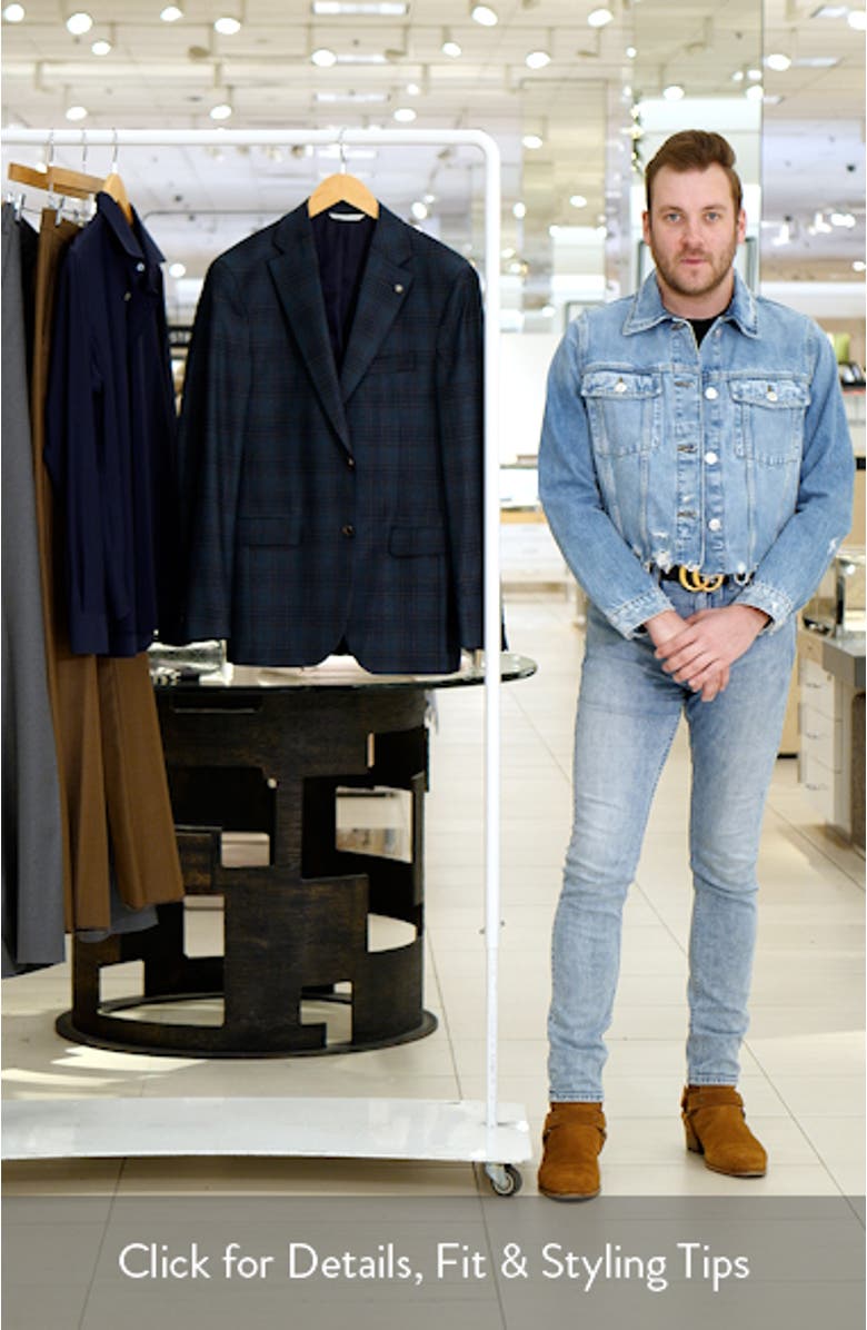 Midland Contemporary Fit Plaid Stretch Wool Sport Coat, sales video thumbnail