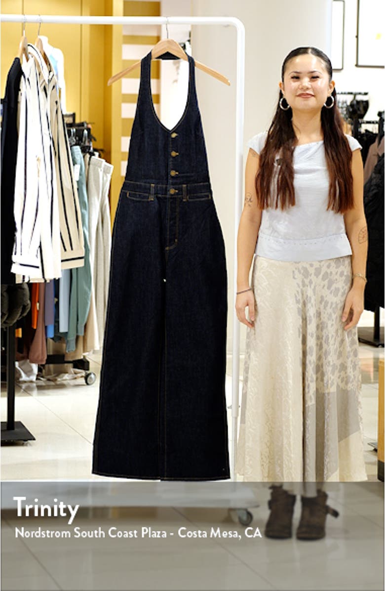 Darkstone Halter Neck Denim Jumpsuit, sales video thumbnail