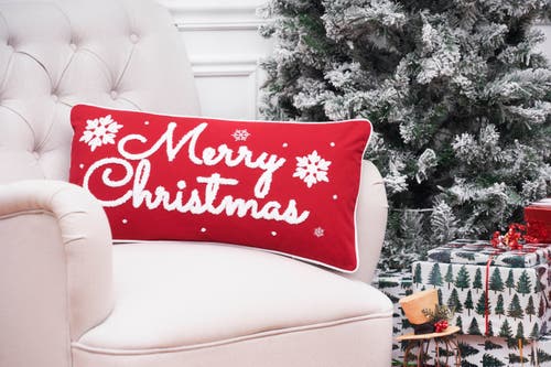 C & F Home C&f Home Red & White Christmas Embroidered Accent Pillow, 12" X 24" In Red