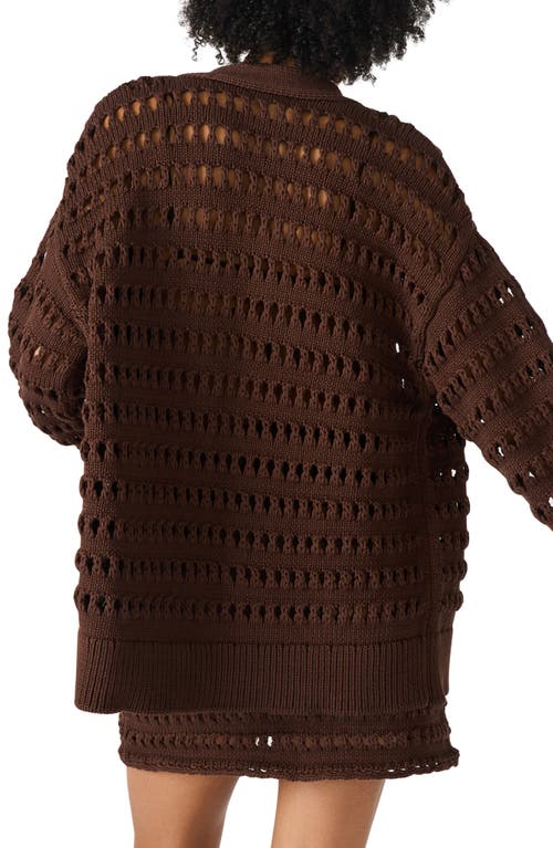 Steve Madden Eastyn Crocheted Cardigan In Brown