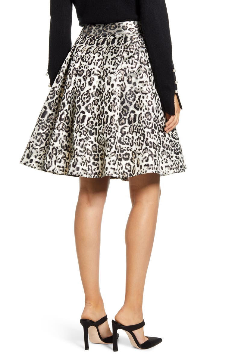 Rachel Parcell Metallic Leopard Jacquard Full Skirt, Alternate, color, 