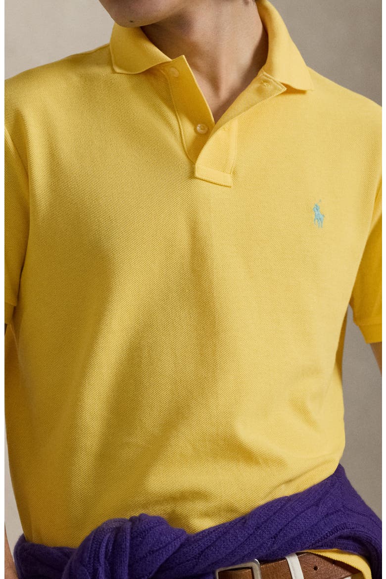 The Iconic Cotton Mesh Polo, Alternate, color, SUNFISH YELLOW/ C7109