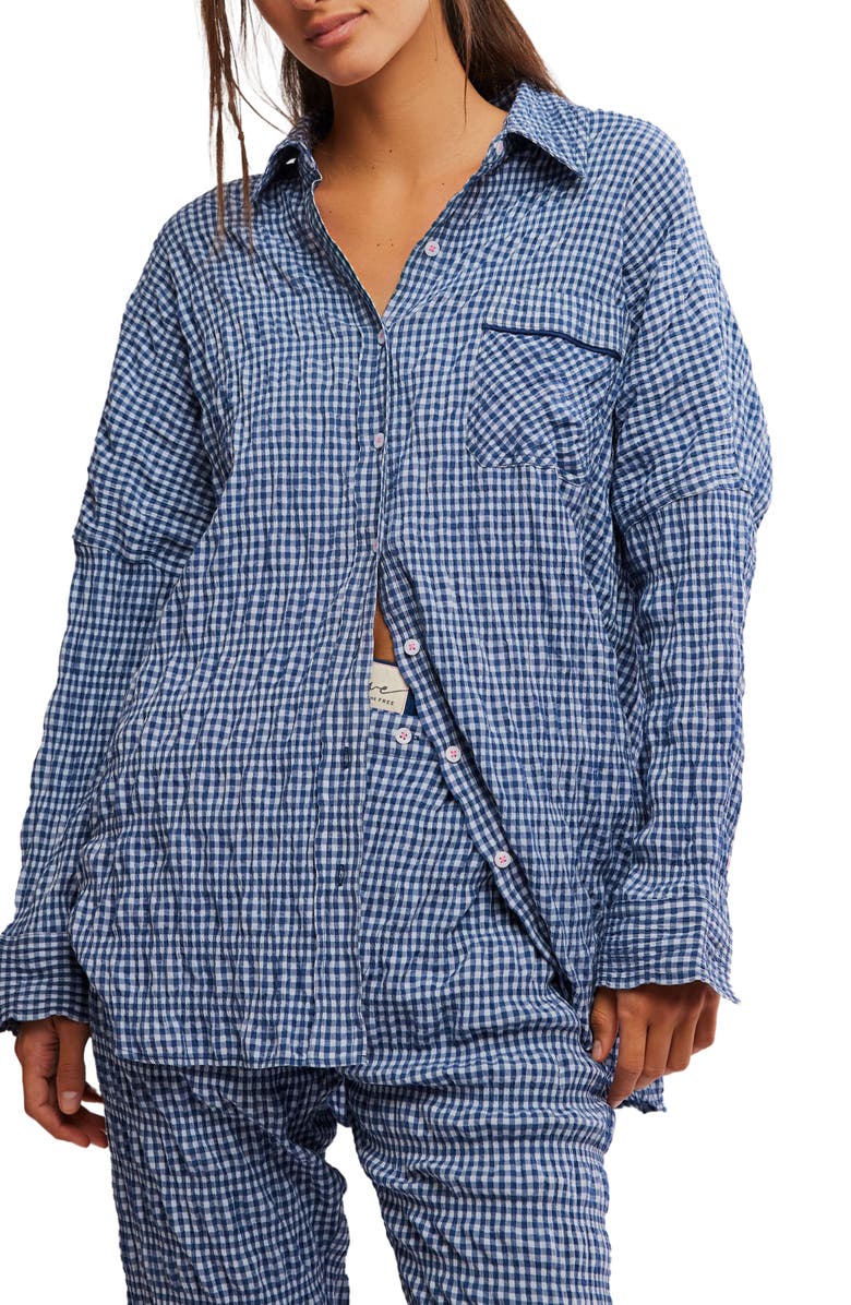 Free People Cloud Ten Seersucker Pajama Shirt, Main, color,