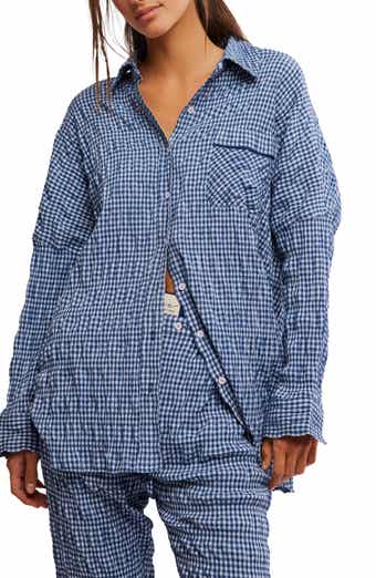 Free People Cloud Ten Seersucker Pajama Shirt