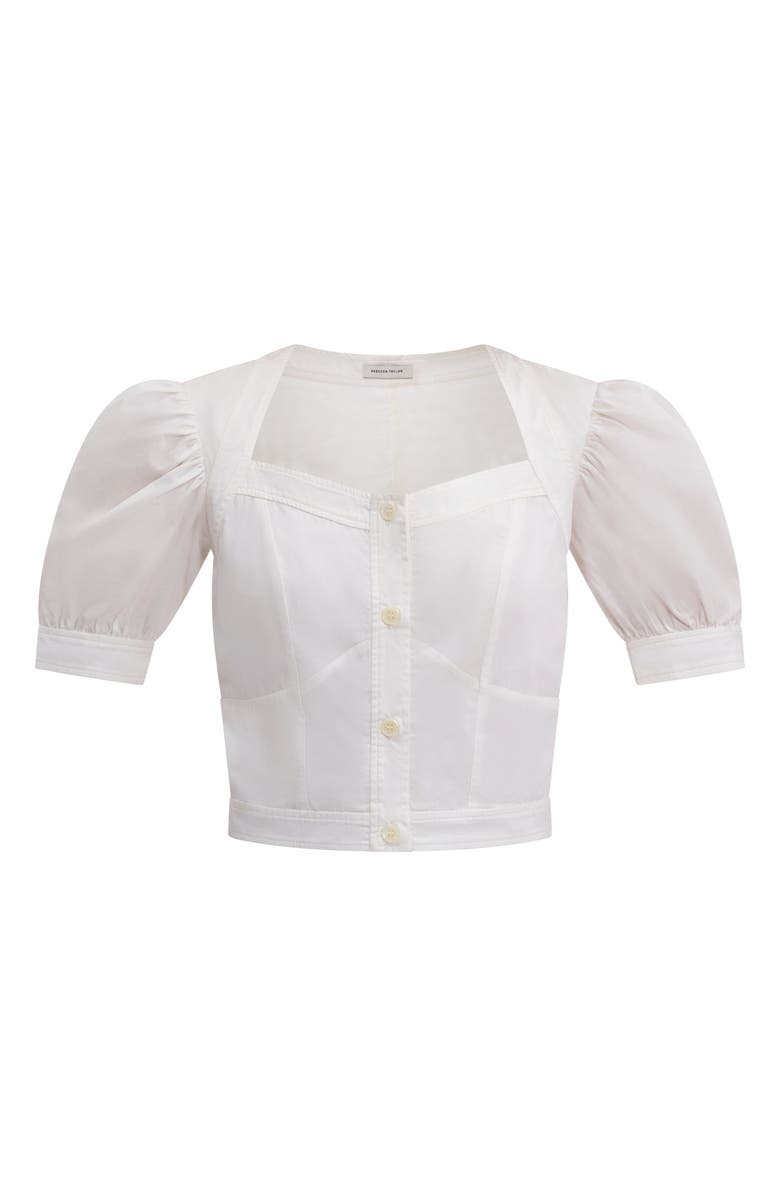 Rebecca Taylor Brielle Poplin Shirt, Alternate, color, Ivory