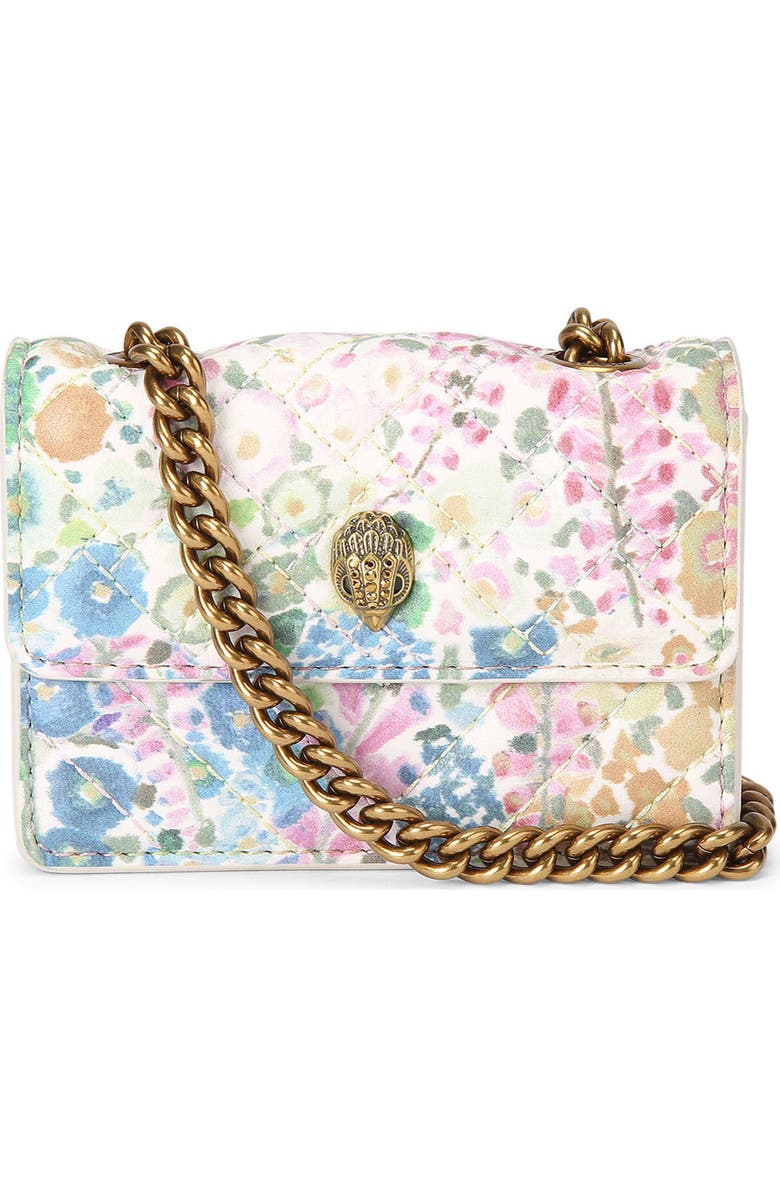 Kurt Geiger London Floral Couture Micro Kensington Floral Quilted Crossbody Bag, Main, color,