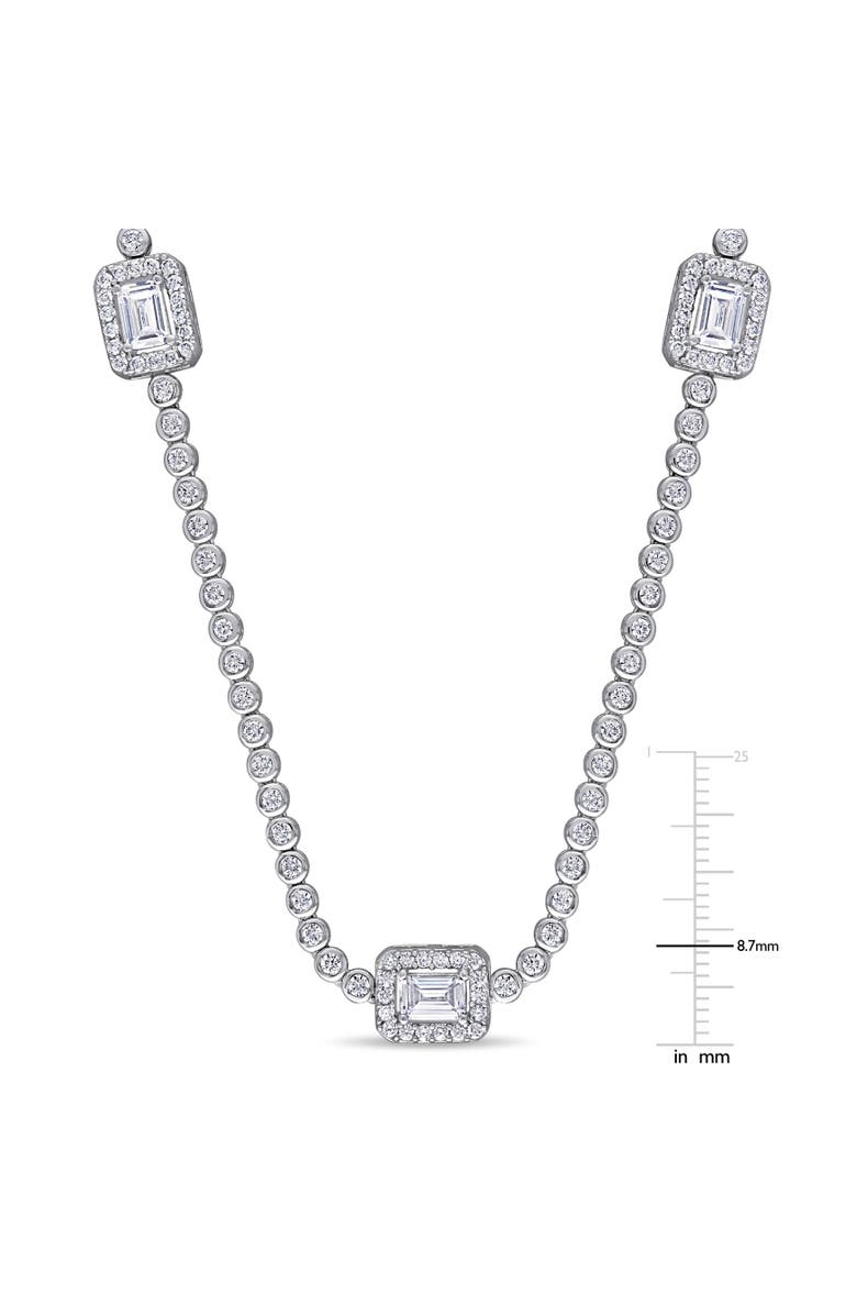Julianna B. Cubic Zirconia Station Necklace Sterling Silver, Alternate, color, Sterling Silver