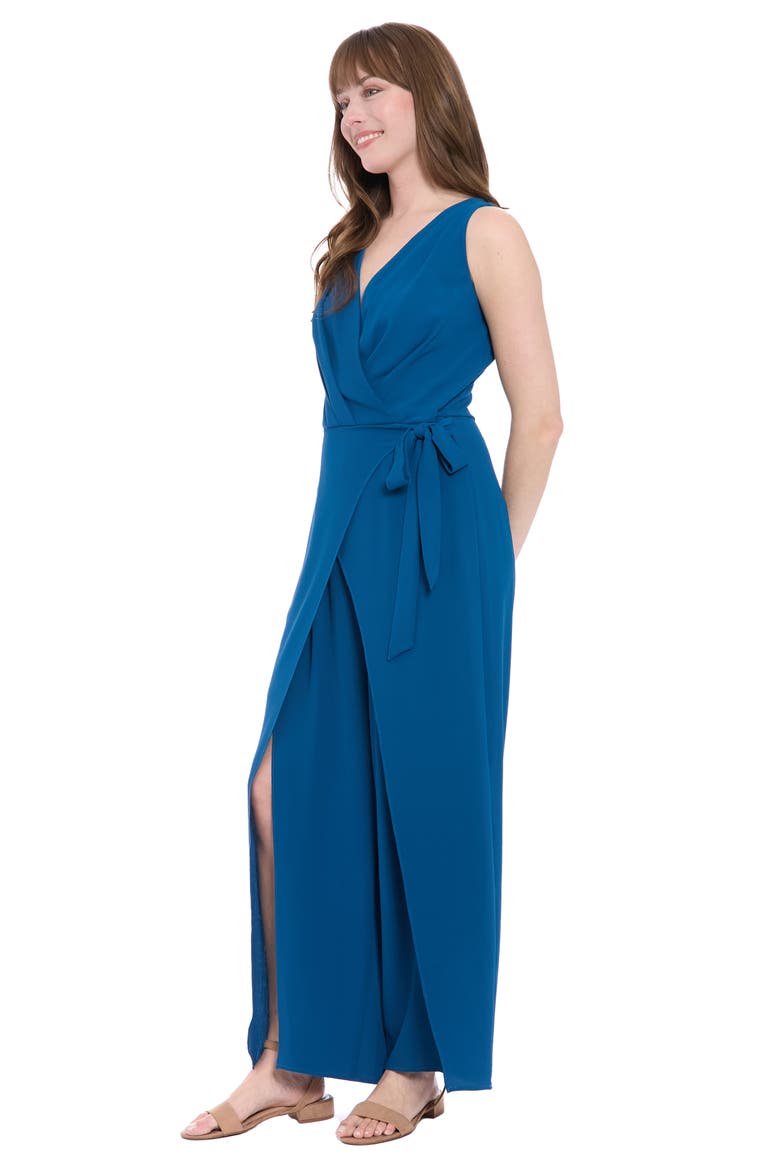 Solid Side Tie Jumpsuit, Alternate, color, BLUE OPAL