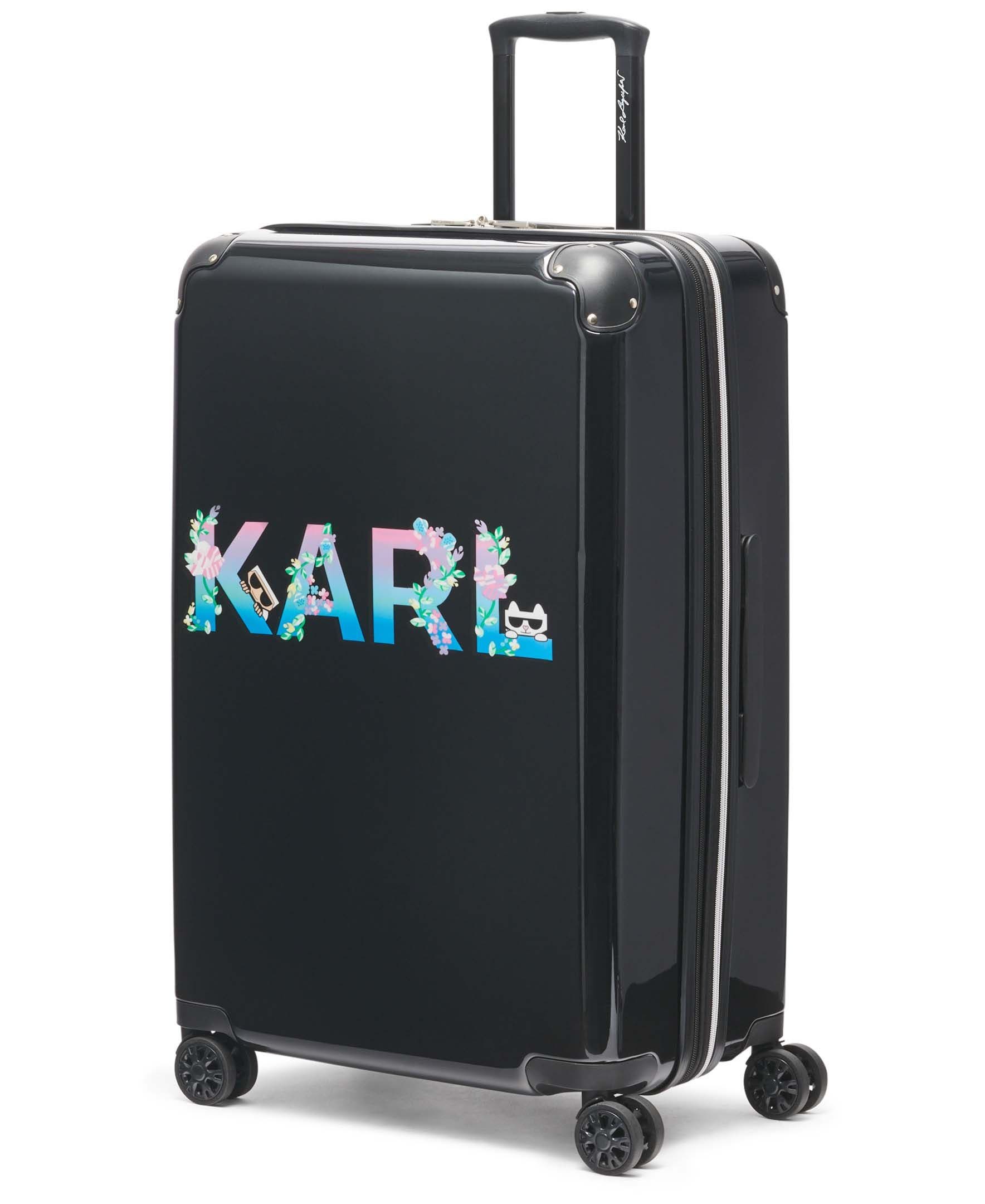 KARL LAGERFELD Karl Flowers Upright Suitcase, Alternate, color, 