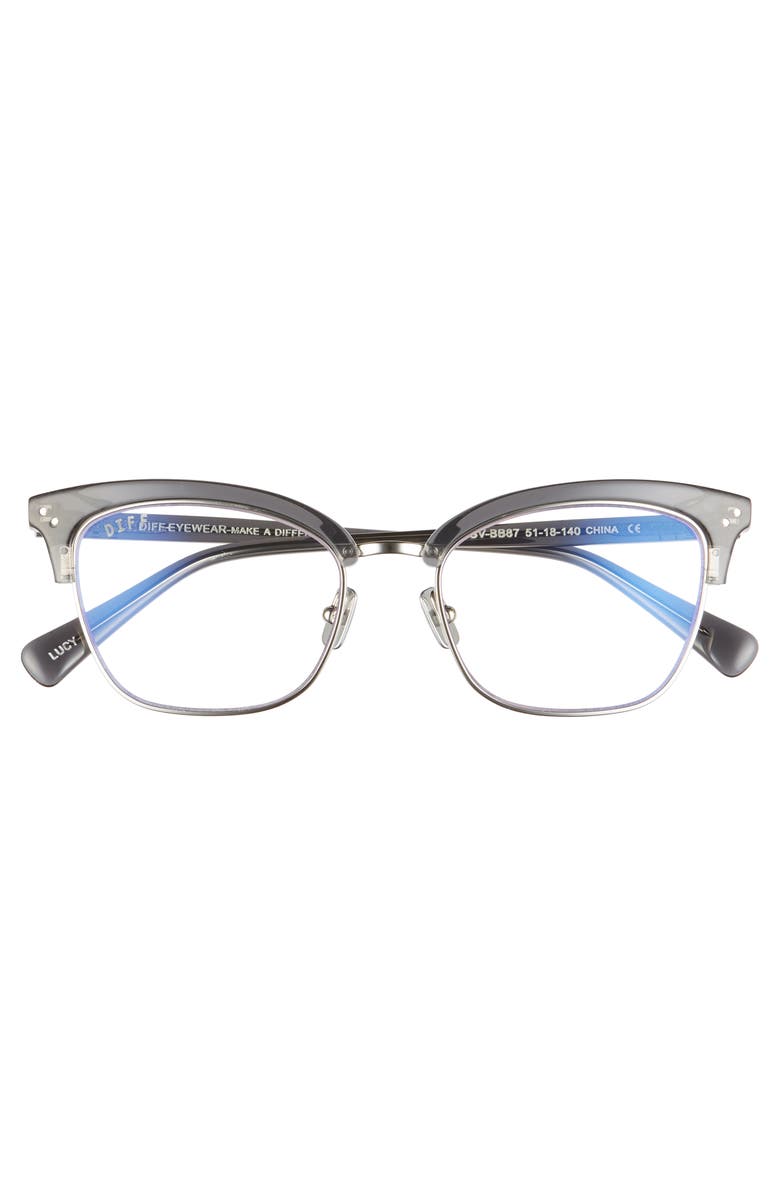DIFF Lucy 51mm Blue Light Blocking Cat Eye Glasses, Alternate, color,