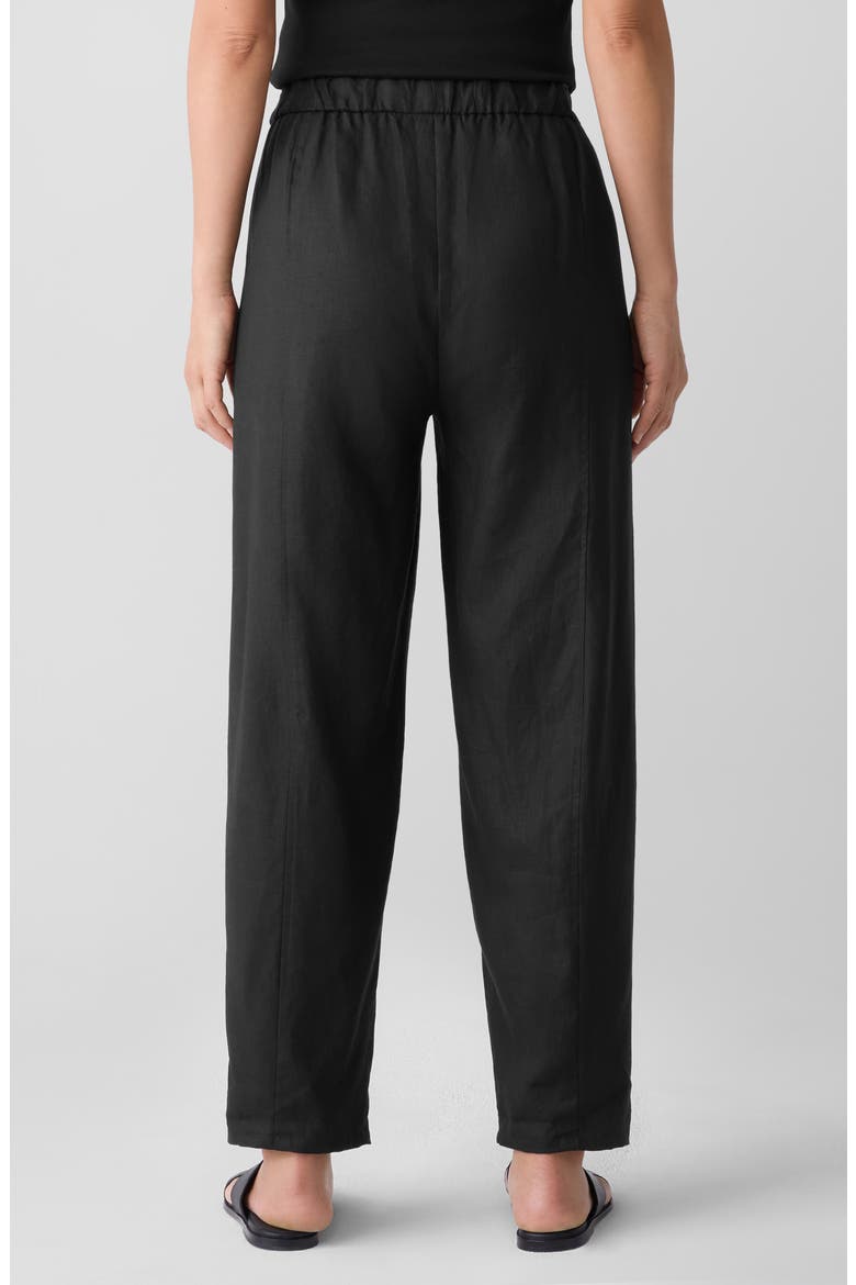 Organic Linen Ankle Lantern Pants, Alternate, color, BLACK