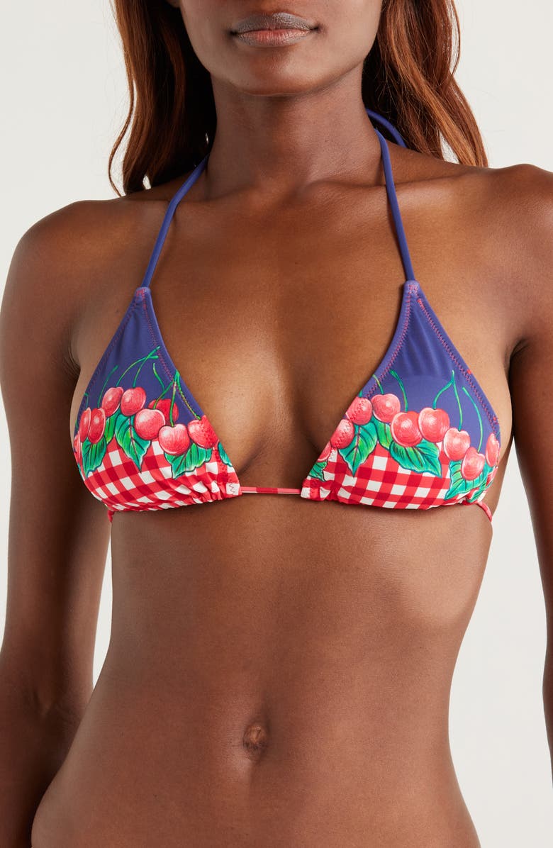 Damson Madder Triangle Bikini Top, Main, color, Red