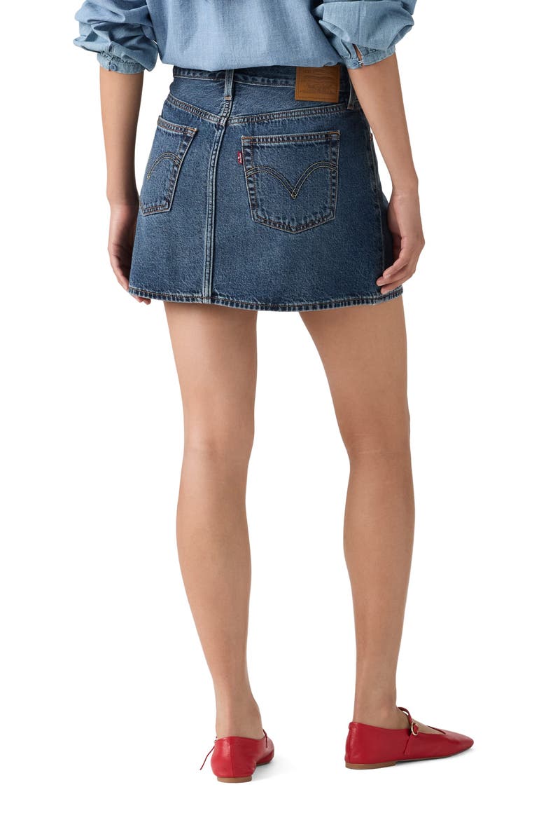 Icon Denim Miniskirt, Alternate, color, PHOENIX RISING SKIRT