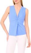 Halogen® Twist Front Sleeveless Cotton Knit Top
