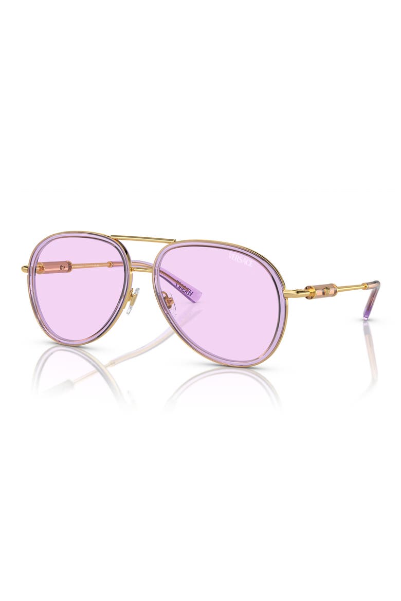 60mm Pilot Sunglasses, Alternate, color, VIOLET