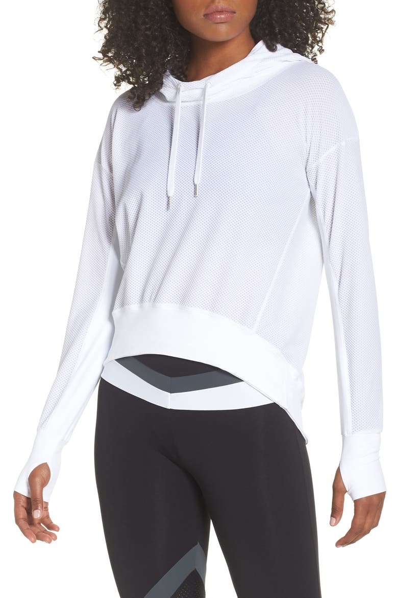 BoomBoom Athletica Bubble Mesh Hoodie, Main, color, WHITE