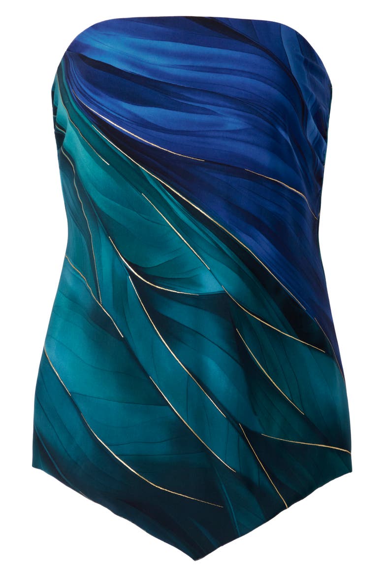 Maldiva Strapless Tankini Top, Alternate, color, BLUE MULTI
