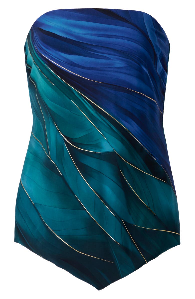 Miraclesuit<sup>®</sup> Maldiva Strapless Tankini Top, Alternate, color, Blue Multi