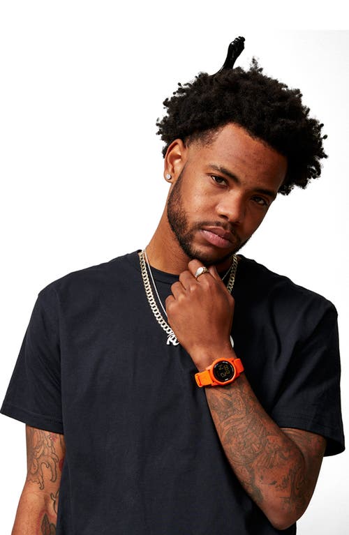 Nixon Disk Chronograph Rubber Strap Watch, 39mm In Orange