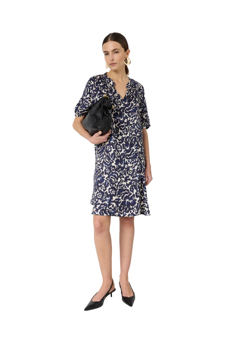 GERARD DAREL Raliah Floral Print V-Neck Dress, Alternate, color, Ink