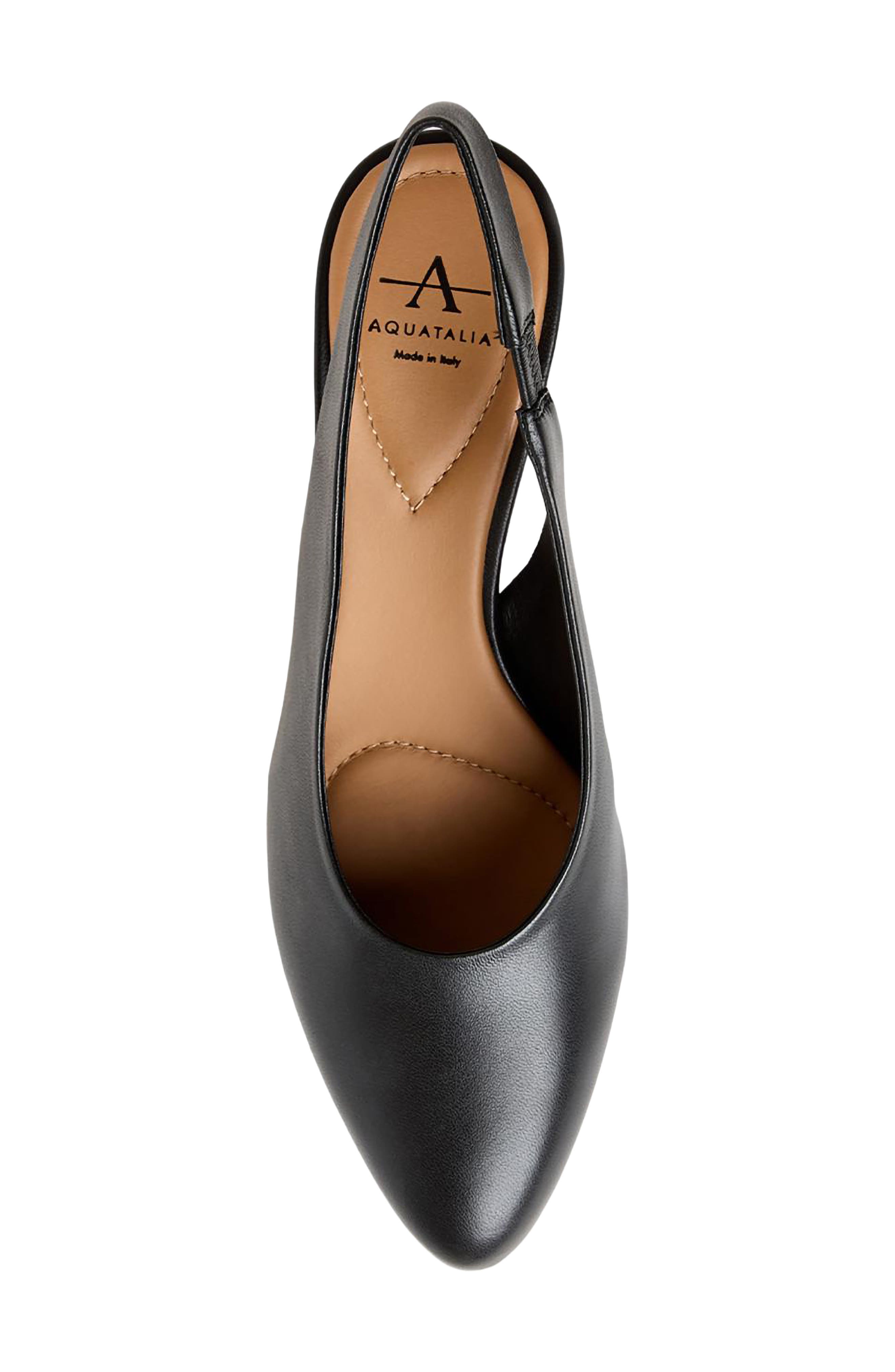 Aquatalia Trevi Slingback Pump, Alternate, color, Black Leather