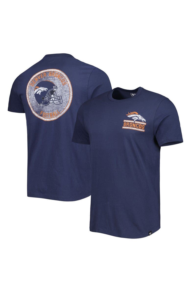 '47 Men's '47 Navy Denver Broncos Open Field Franklin T-Shirt, Alternate, color, Navy