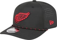 New Era Men's New Era Black Detroit Red Wings Sport Vented 9SEVENTY Rope Adjustable Hat