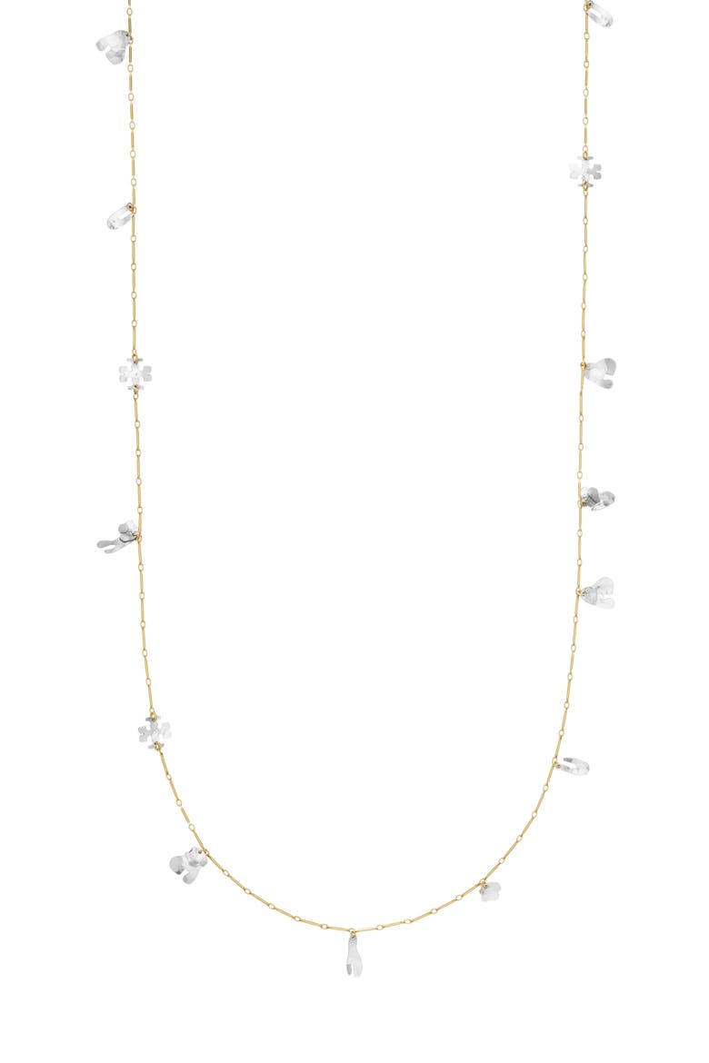 Roxanne Necklace, Main, color, GOLD / ANTIQUE TORY SILVER