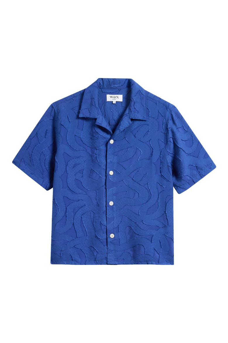 Curzon Jacquard Camp Shirt, Main, color, BLUE