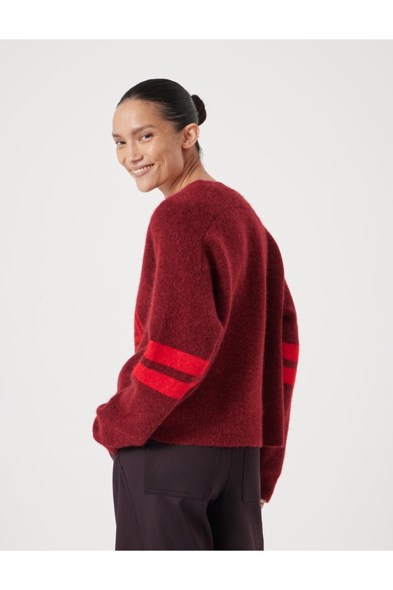 Varsity Jacquard Wool Blend Sweater, Alternate, color, Winde Red