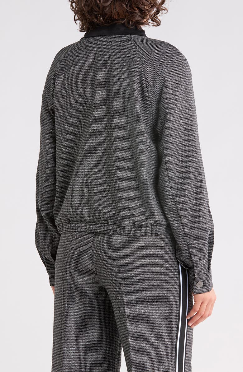 Nicole Miller Ava Houndstooth Bomber Jacket, Alternate, color, Graphite Grey Lurex/ Black