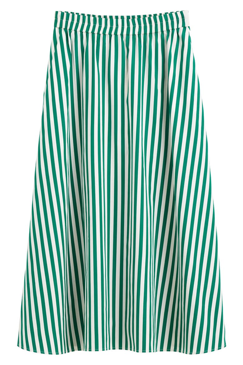 Stripe Cotton Poplin Midi Skirt, Alternate, color, VERDANT GREEN