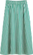 Madewell Stripe Cotton Poplin Midi Skirt
