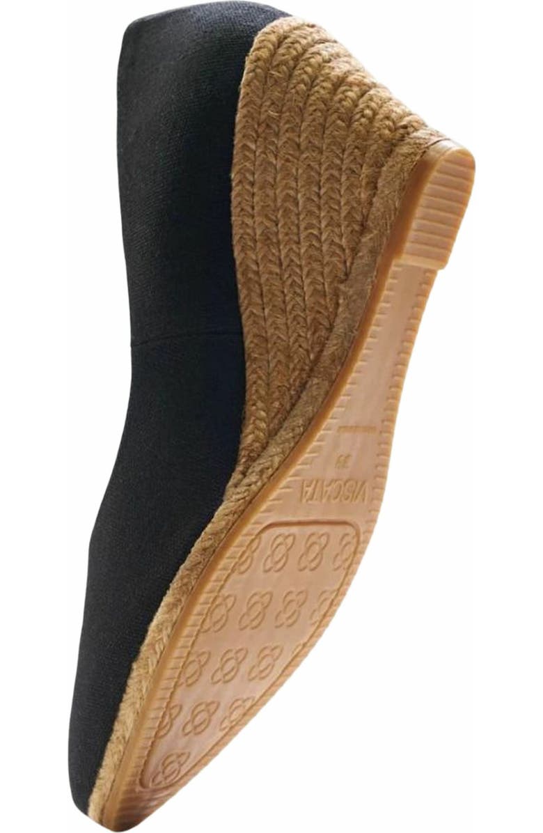 VISCATA Roses Canvas V Cut Espadrille Wedges, Alternate, color, Black
