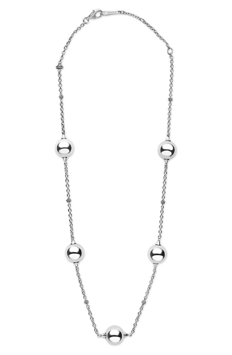 LAGOS Caviar Bubbly Necklace, Alternate, color, Silver