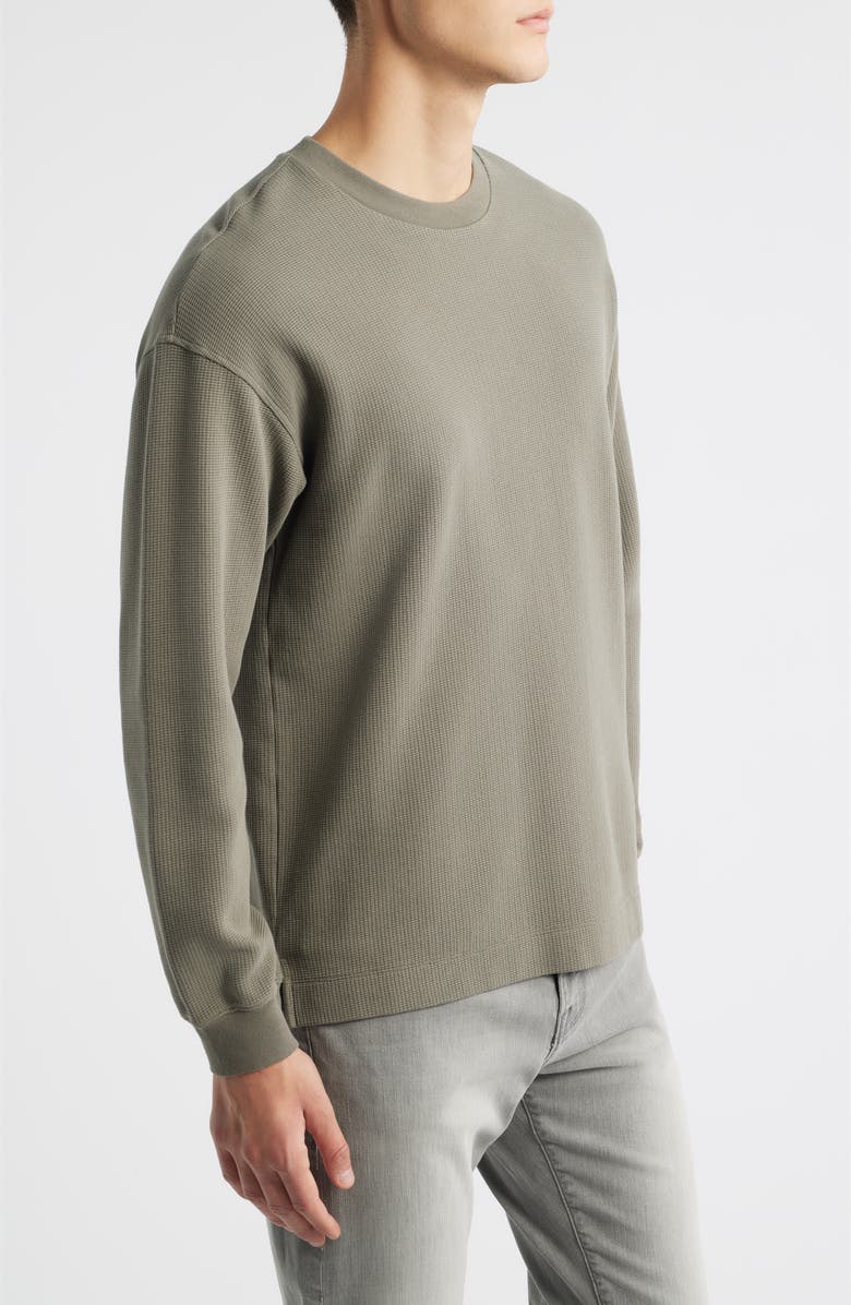 FRAME Long Sleeve Waffle Stitch T-Shirt, Alternate, color, Smoky Green