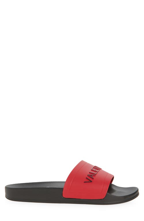 Valentino By Mario Valentino Giano Slide Sandal In Dark Red