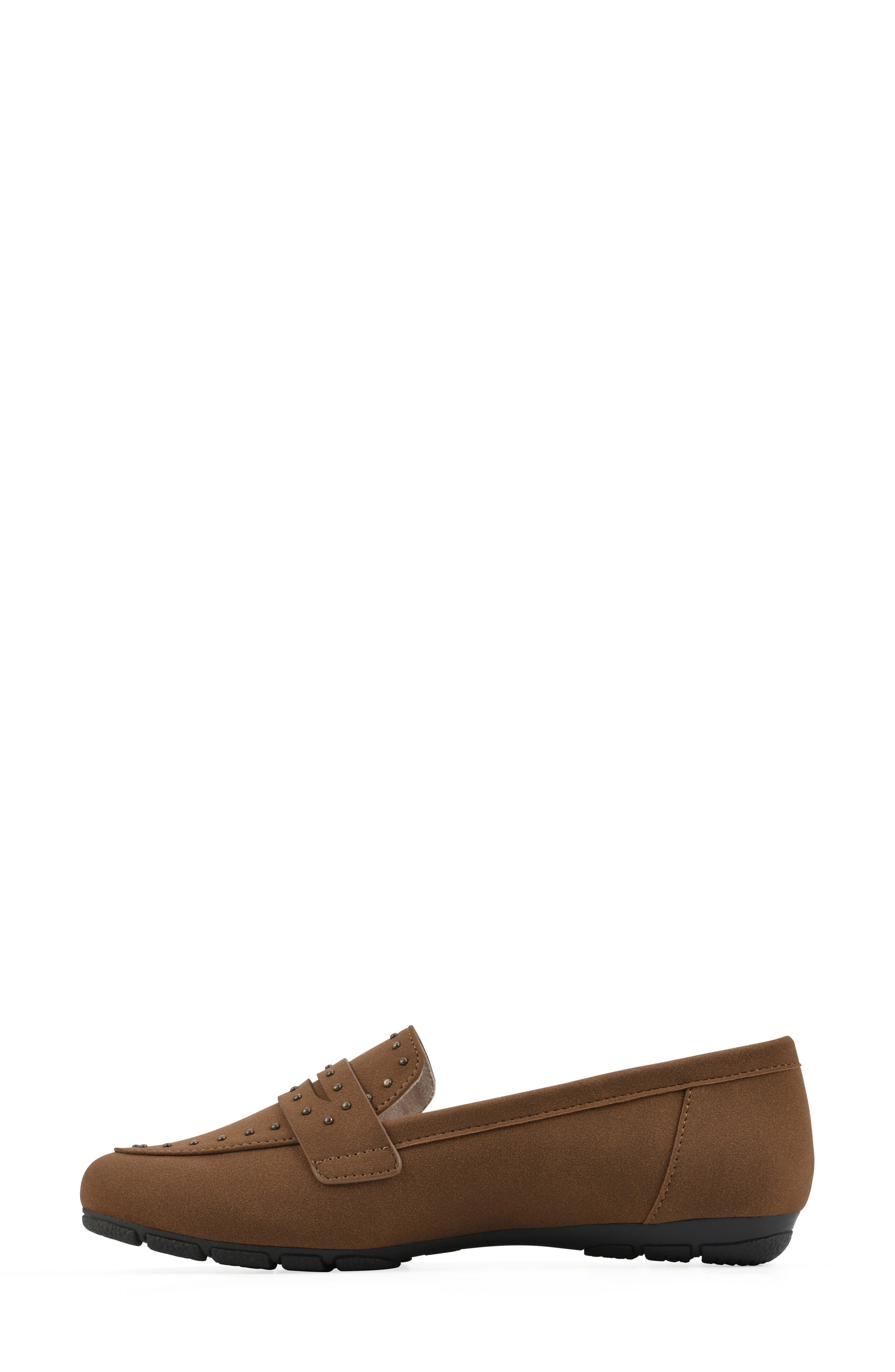 Giada Stud Driving Loafer, Alternate, color, BROWN/ SUEDED/ SMOOTH