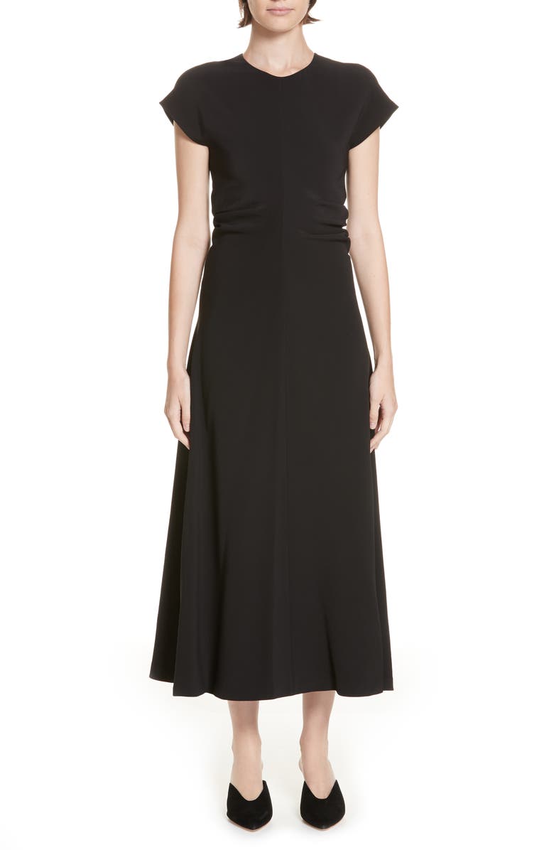 Rosetta Getty Ruched Stretch Cady Dress, Main, color, 