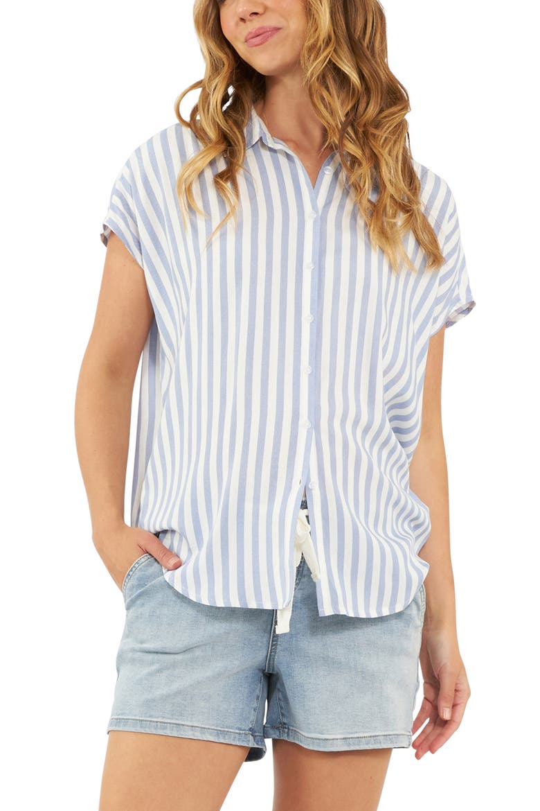 Quinn Relaxed Shirt Blue / White, Main, color, Blue / White