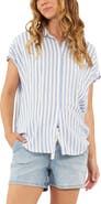 Ripe Maternity Quinn Relaxed Shirt Blue / White