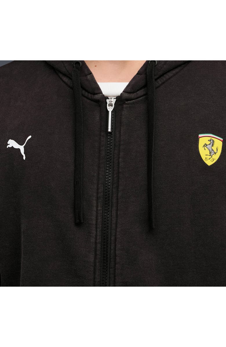 PUMA Scuderia Ferrari Sportswear Logo Zip Hoodie, Alternate, color, Puma Black