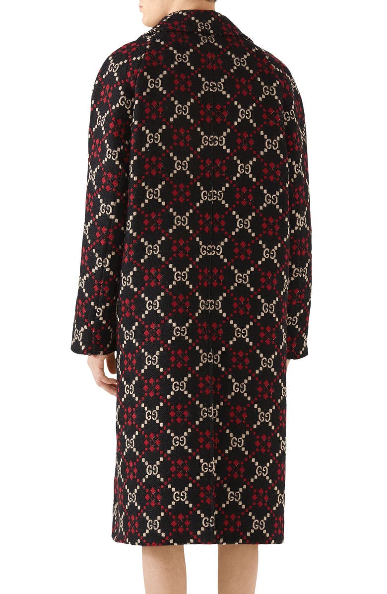 Gucci GG Wool Jacquard Knit Coat, Alternate, color, 