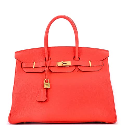 Birkin Handbag Orange Togo with Gold Hardware 35