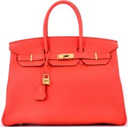Pre-Owned Hermes Birkin Handbag Orange Togo with Gold Hardware 35