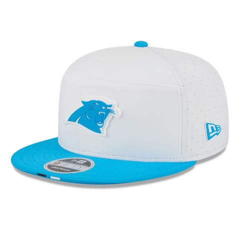 Men's New Era  White/Blue Carolina Panthers 2025 NFL Training Camp Split Panel 9FIFTY Snapback Hat
